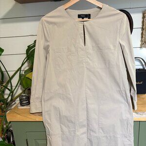 Theory Light Gray Shift Dress with Front Slit | Size 4